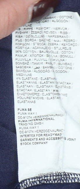 Puma Men Blue L Regular Fit Crew Neck Short Sleeve T-Shirt