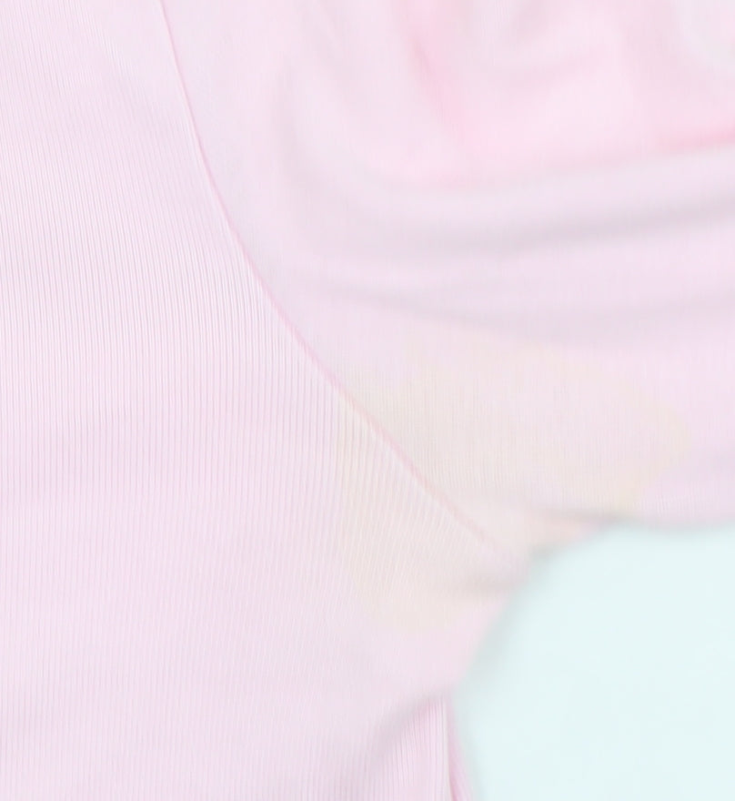 United Colors of Benetton Girls Pink Long Sleeve Logo T-Shirt 8-9 Years