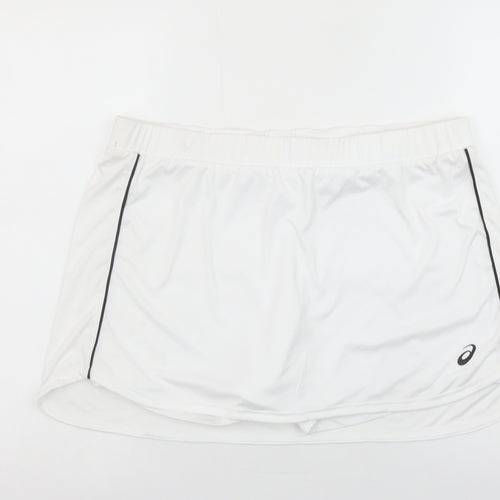 ASICS Women's White XL Athletic Skort Polyester Stretch Sportswear