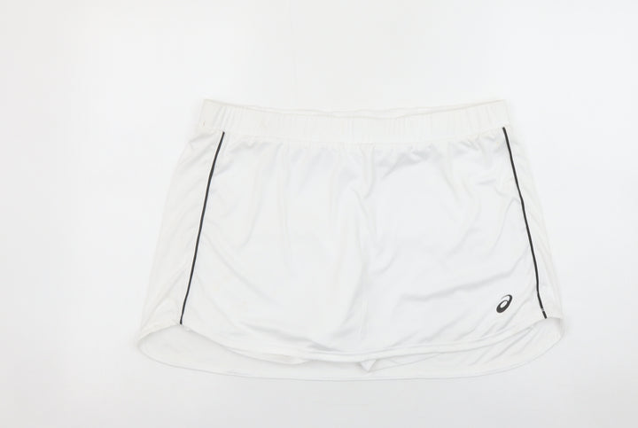 ASICS Women's White XL Athletic Skort Polyester Stretch Sportswear