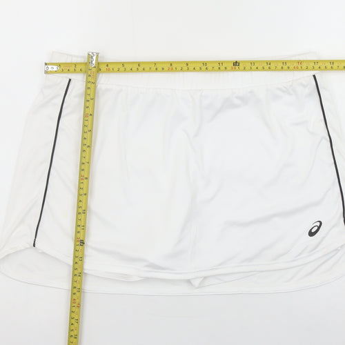 ASICS Women's White XL Athletic Skort Polyester Stretch Sportswear
