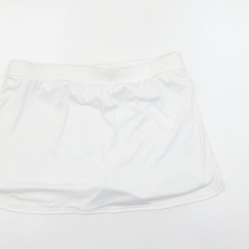 ASICS Women's White XL Athletic Skort Polyester Stretch Sportswear