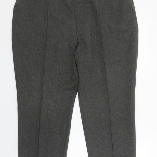 Marks and Spencer Women’s Grey Straight Leg Trousers UK 20 Short