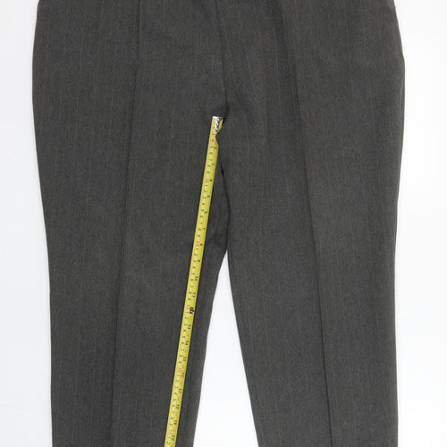 Marks and Spencer Women’s Grey Straight Leg Trousers UK 20 Short