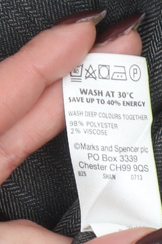 Marks and Spencer Women’s Grey Straight Leg Trousers UK 20 Short
