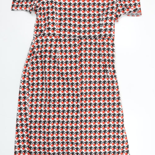 River Island Women’s Multicoloured Houndstooth Wrap Dress Size 16