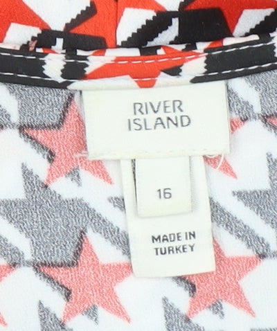 River Island Women’s Multicoloured Houndstooth Wrap Dress Size 16