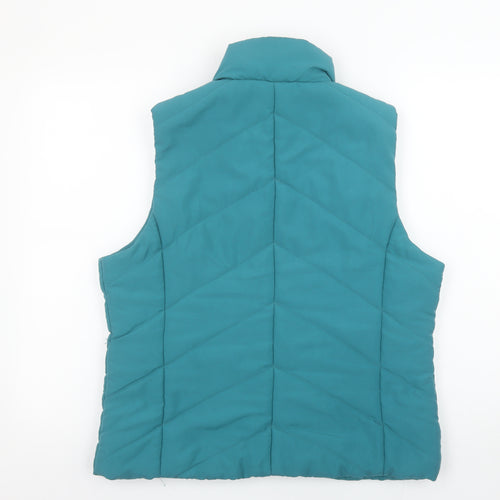 M&Co Womens Green Quilted Sleeveless Waistcoat Size 16