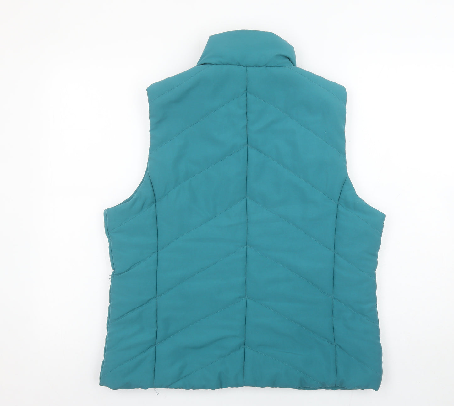 M&Co Womens Green Quilted Sleeveless Waistcoat Size 16