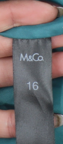 M&Co Womens Green Quilted Sleeveless Waistcoat Size 16