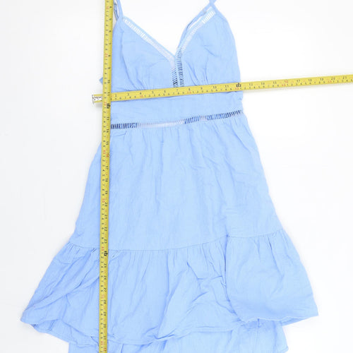 Cider Women's Blue V-Neck Sleeveless Slip Dress M