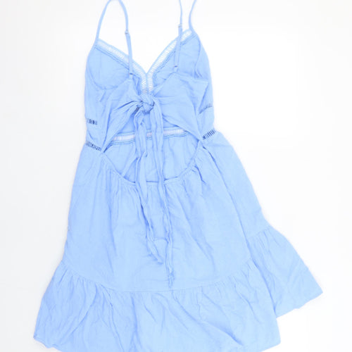 Cider Women's Blue V-Neck Sleeveless Slip Dress M
