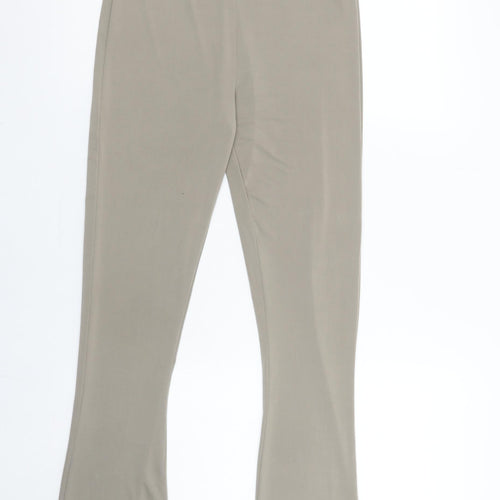 PrettyLittleThing Womens Beige Strapless Flared Jumpsuit Size 8
