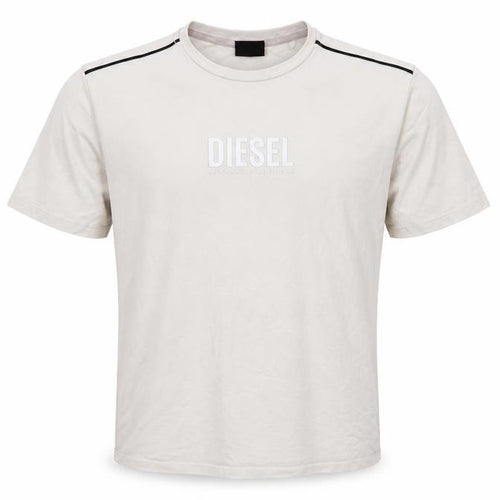 Diesel Men's Beige Cotton Stretch Logo T-Shirt Size S