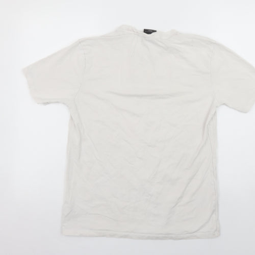 Diesel Men's Beige Cotton Stretch Logo T-Shirt Size S