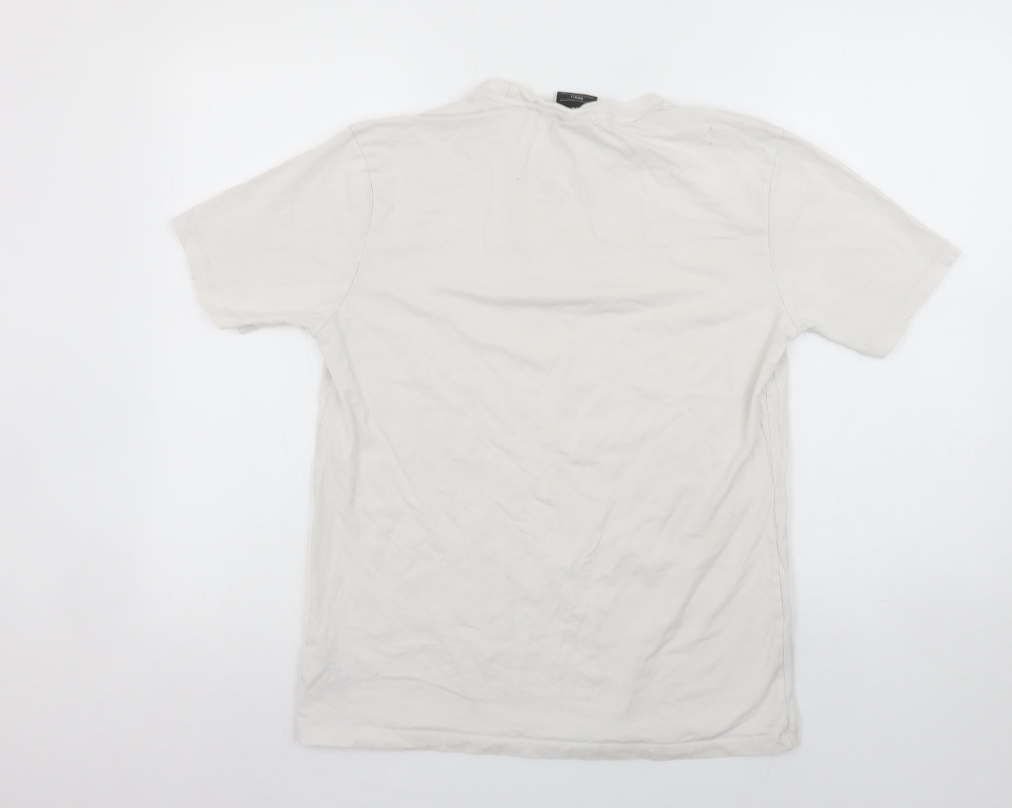 Diesel Men's Beige Cotton Stretch Logo T-Shirt Size S