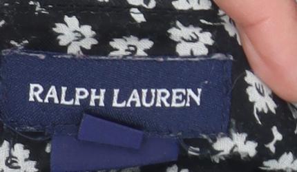 Ralph Lauren Girls Black Floral Ruffle Peasant Short Skirt 7 Years