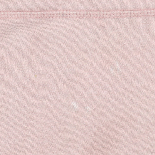 GAP Girls Pink Logo Pullover Hoodie 10-11 Years Fleece Cotton Blend