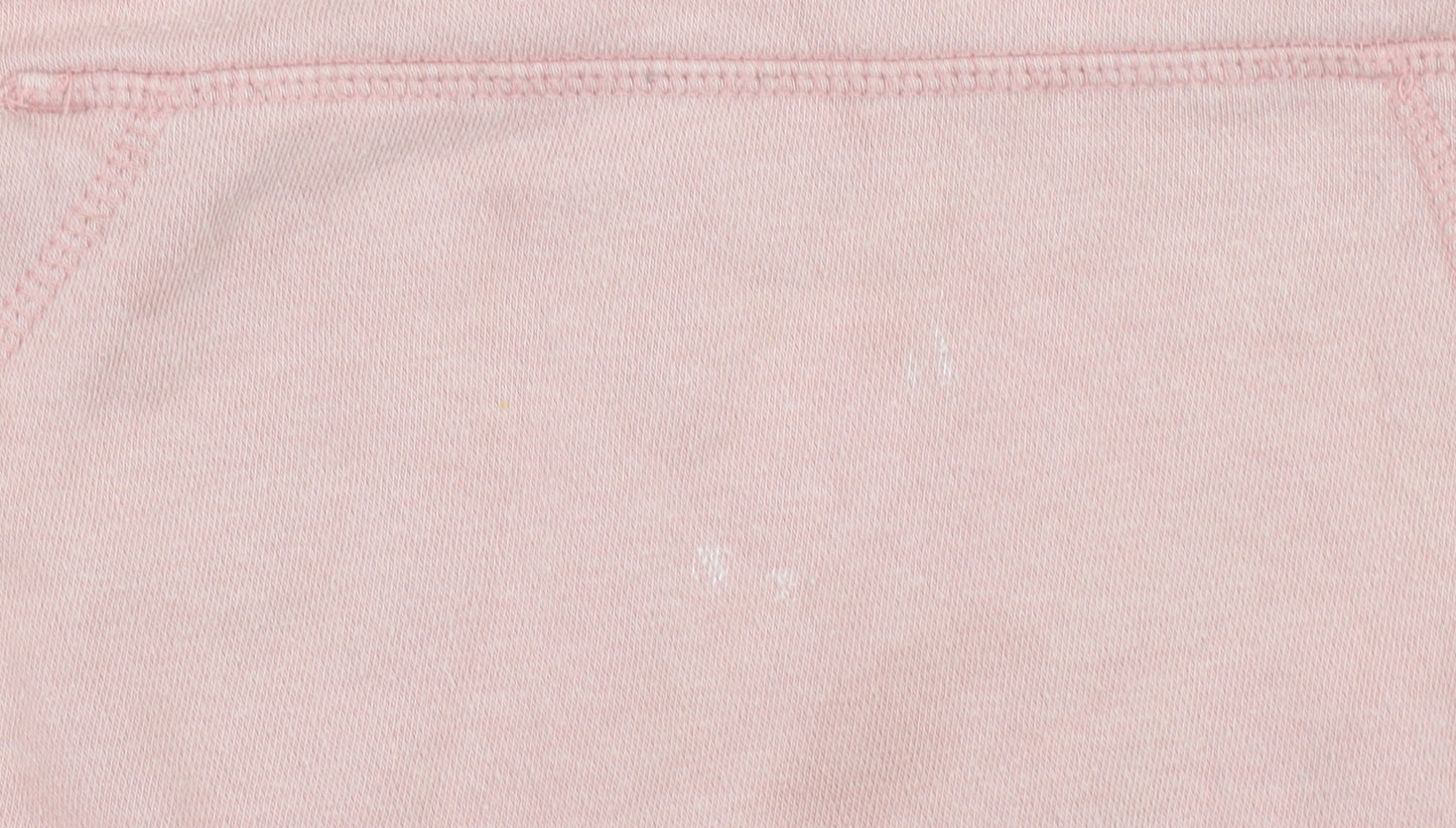 GAP Girls Pink Logo Pullover Hoodie 10-11 Years Fleece Cotton Blend