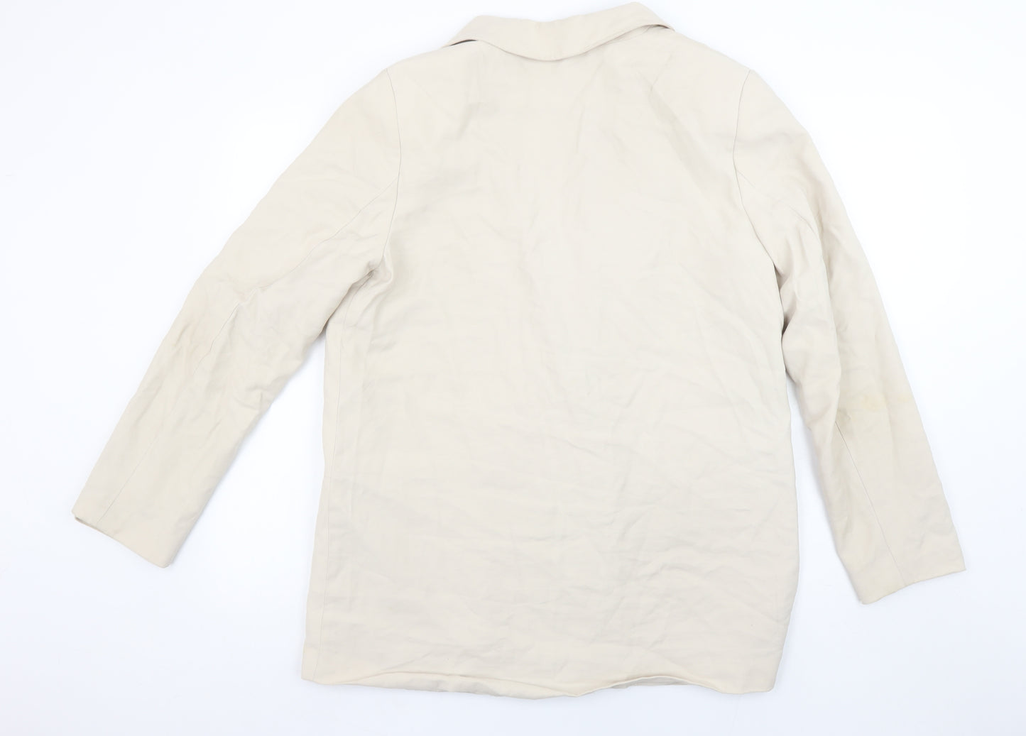 H&M Womens Beige Double-Breasted Blazer Jacket Size M Regular Fit