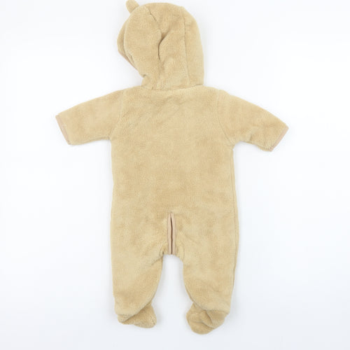 Absorba Unisex Baby Beige Hooded Fleece Snowsuit 3-6 Months with Ears