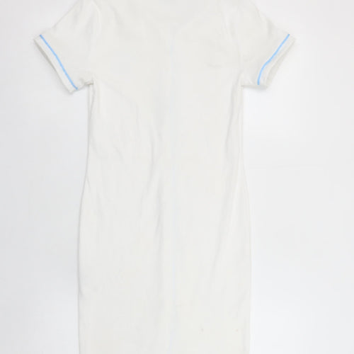 Forever 21 Women's White Collared Short Sleeve Shirt Dress Size S