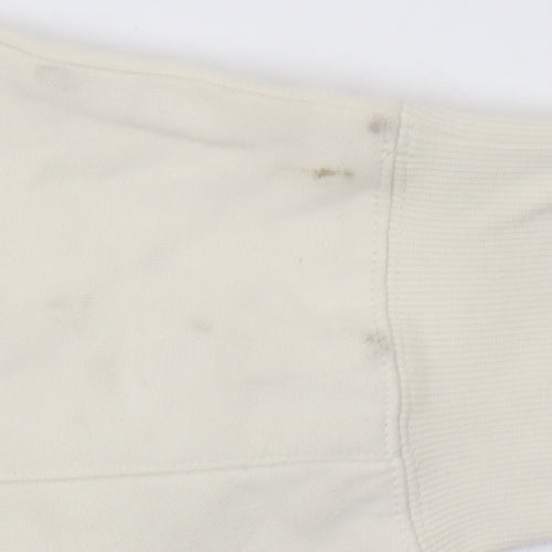 Marks and Spencer Women Ivory Cotton Crew Neck Pullover Sweatshirt M
