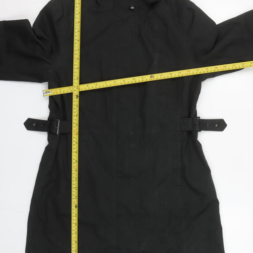 Kirkland Signature Womens Black Hooded Long Rain Coat Size S