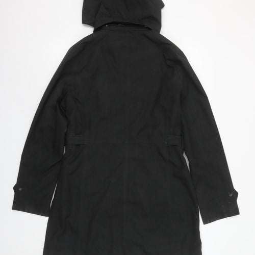 Kirkland Signature Womens Black Hooded Long Rain Coat Size S