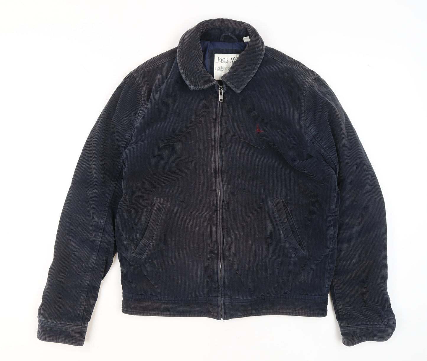 Jack Wills Men's Blue Corduroy Bomber Jacket Size S