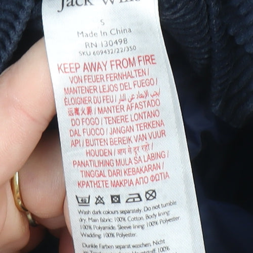 Jack Wills Men's Blue Corduroy Bomber Jacket Size S