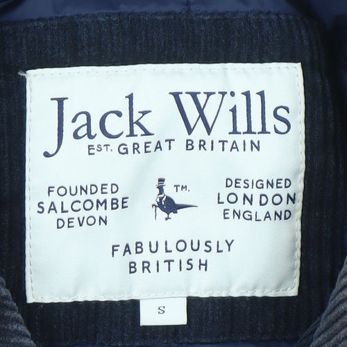 Jack Wills Men's Blue Corduroy Bomber Jacket Size S