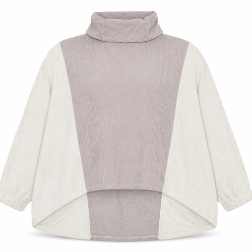 Apricot Women’s Beige Colourblock Roll Neck Tunic Top L