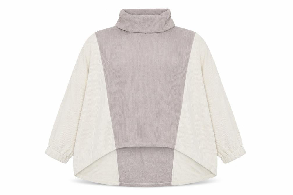 Apricot Women’s Beige Colourblock Roll Neck Tunic Top L
