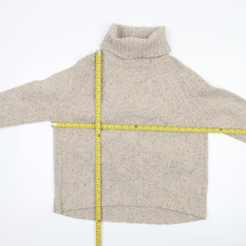 John Lewis Women’s Beige Roll Neck Wool Jumper Size 12