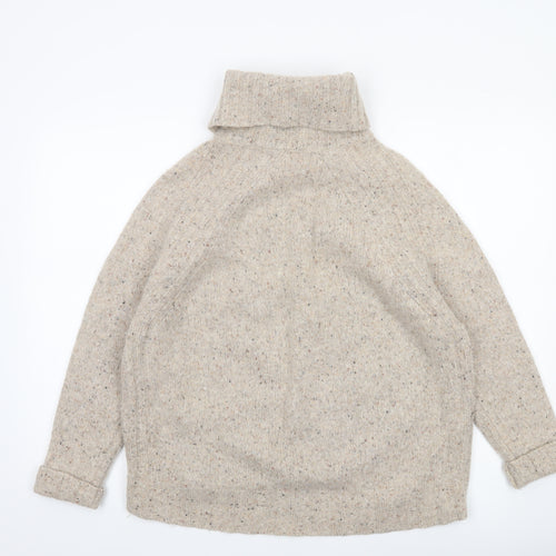 John Lewis Women’s Beige Roll Neck Wool Jumper Size 12