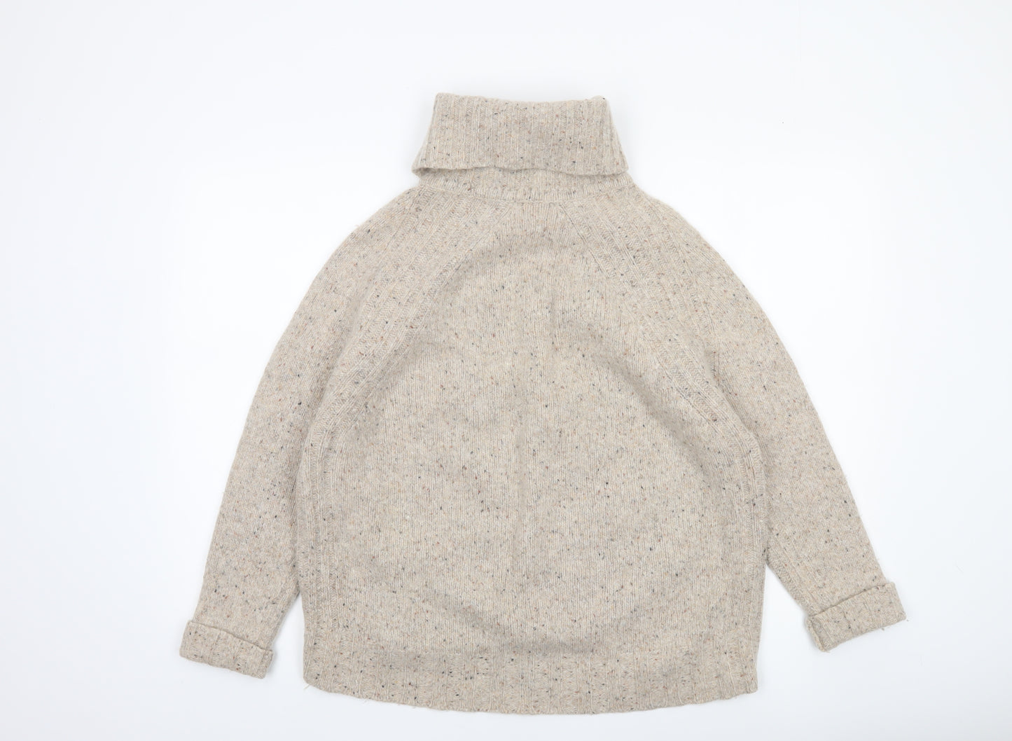 John Lewis Women’s Beige Roll Neck Wool Jumper Size 12
