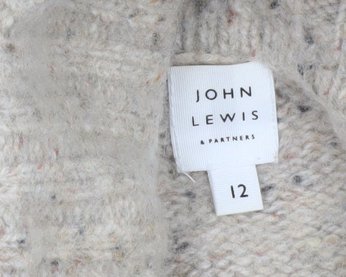 John Lewis Women’s Beige Roll Neck Wool Jumper Size 12