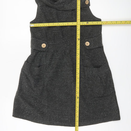 Pussycat London Women's Grey Cowl Neck Sleeveless Tunic Jumper Size M