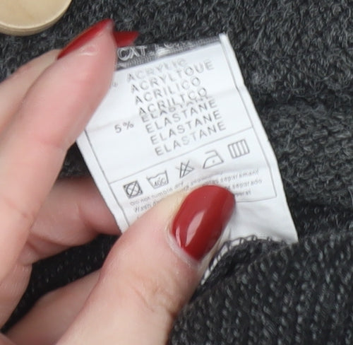 Pussycat London Women's Grey Cowl Neck Sleeveless Tunic Jumper Size M