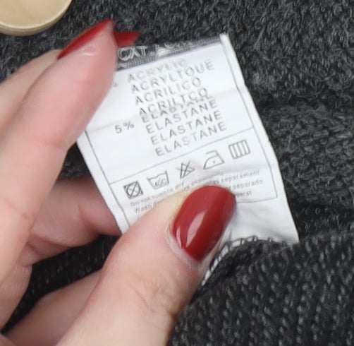 Pussycat London Women's Grey Cowl Neck Sleeveless Tunic Jumper Size M