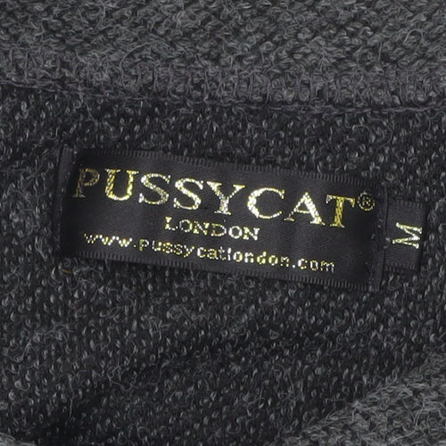 Pussycat London Women's Grey Cowl Neck Sleeveless Tunic Jumper Size M