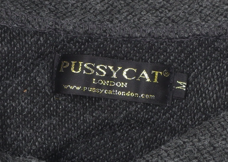 Pussycat London Women's Grey Cowl Neck Sleeveless Tunic Jumper Size M