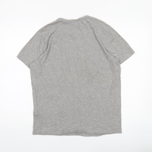 Jack & Jones Men's Grey Crew Neck Short Sleeve Cotton T-Shirt L
