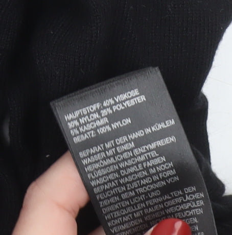 Whistles Womens Black Lace Shoulder Crew Neck Jumper Size 10