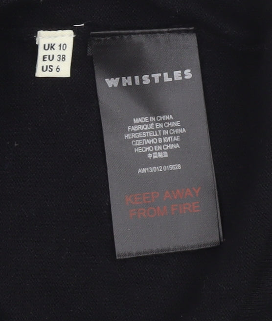 Whistles Womens Black Lace Shoulder Crew Neck Jumper Size 10