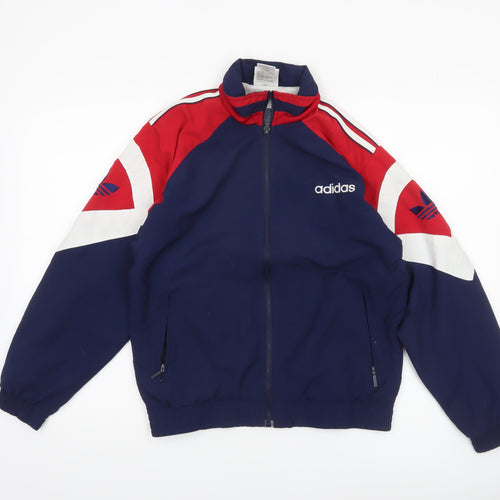 Adidas Boys Blue Red Colourblock Full Zip Track Jacket 14 Years