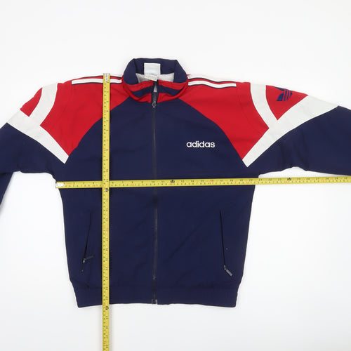 Adidas Boys Blue Red Colourblock Full Zip Track Jacket 14 Years