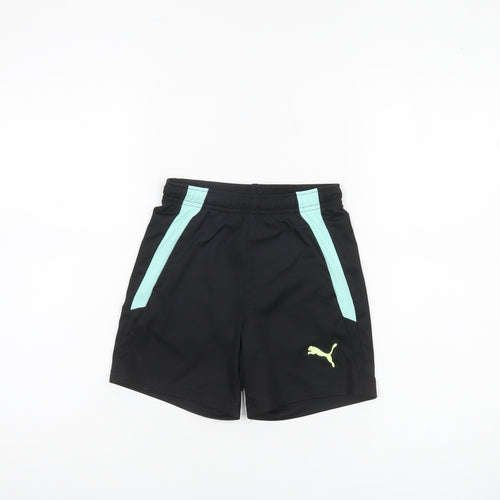 Puma Boys Black Athletic Activewear Shorts Size 7-8 Years Polyester