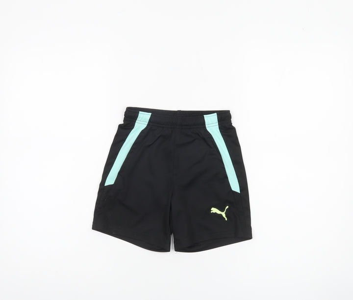 Puma Boys Black Athletic Activewear Shorts Size 7-8 Years Polyester